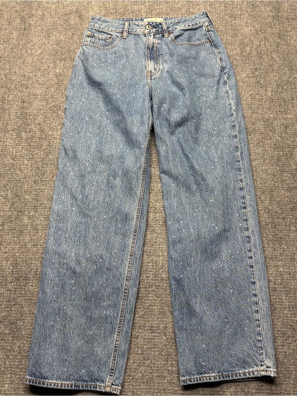 Abercrombie Fitch Jeans Womens 28 Blue The Loose Curve Love Rhinestone Baggy
